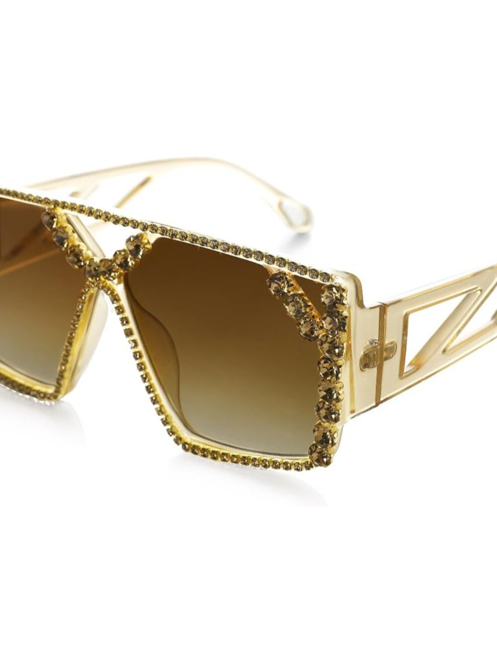 Fashionable Oversized Diamond Sunglasses for Women - Full Frame UV400 Safety